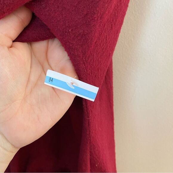 Forgotten Grace Top High Low Tie Front Soft Comfy Short Sleeve Dark Red Casual - Picture 9 of 11